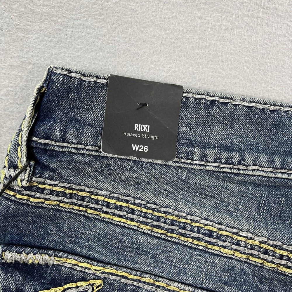 True Religion Jeans Womens 26 Fits 29x32 Ricki Lurex Relaxed Straight Super QT - Picture 8 of 16